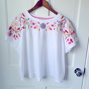 NWT Boden Dolman style Embroidered T Shirt, size 14